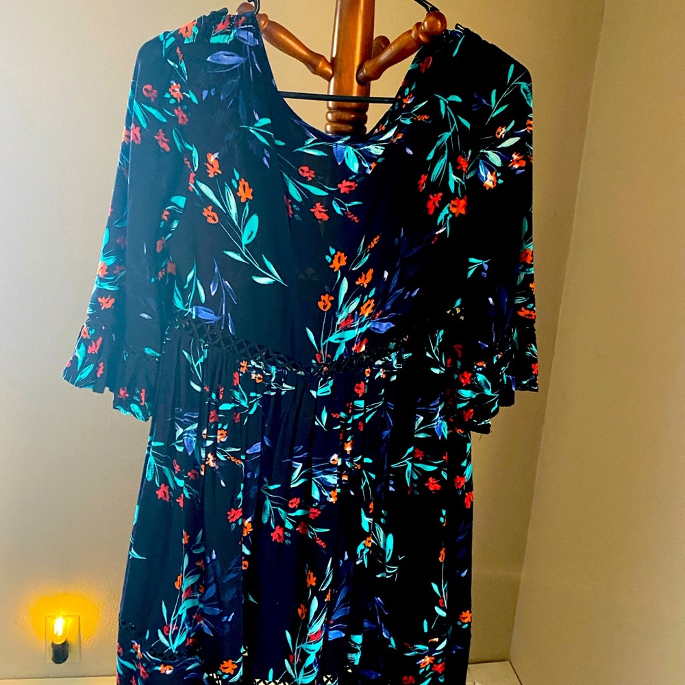 Baby doll 3/4 sleeve boho dress
